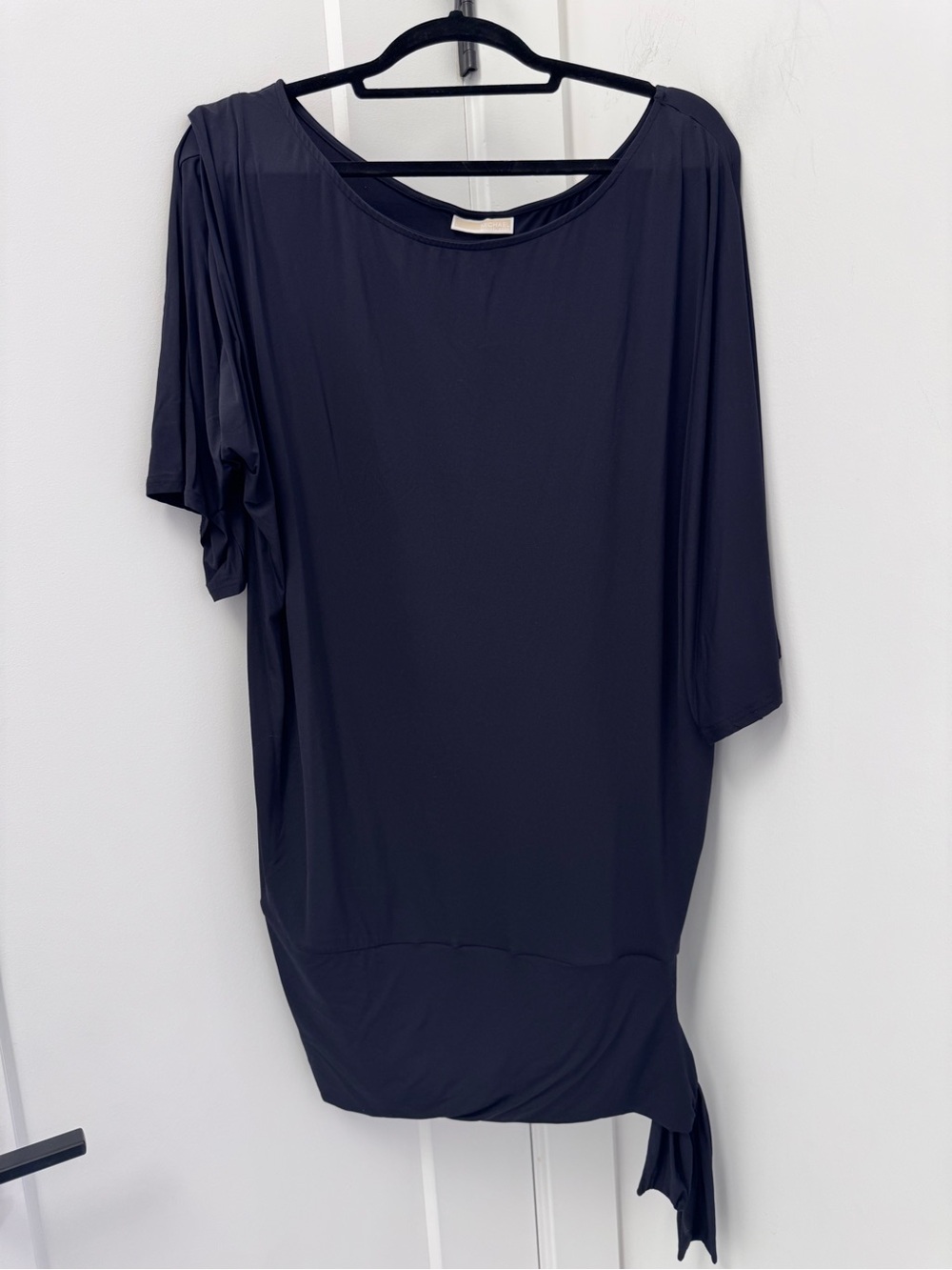 MICHAEL Michael Kors Black Draped Asymmetric Swim Tunic